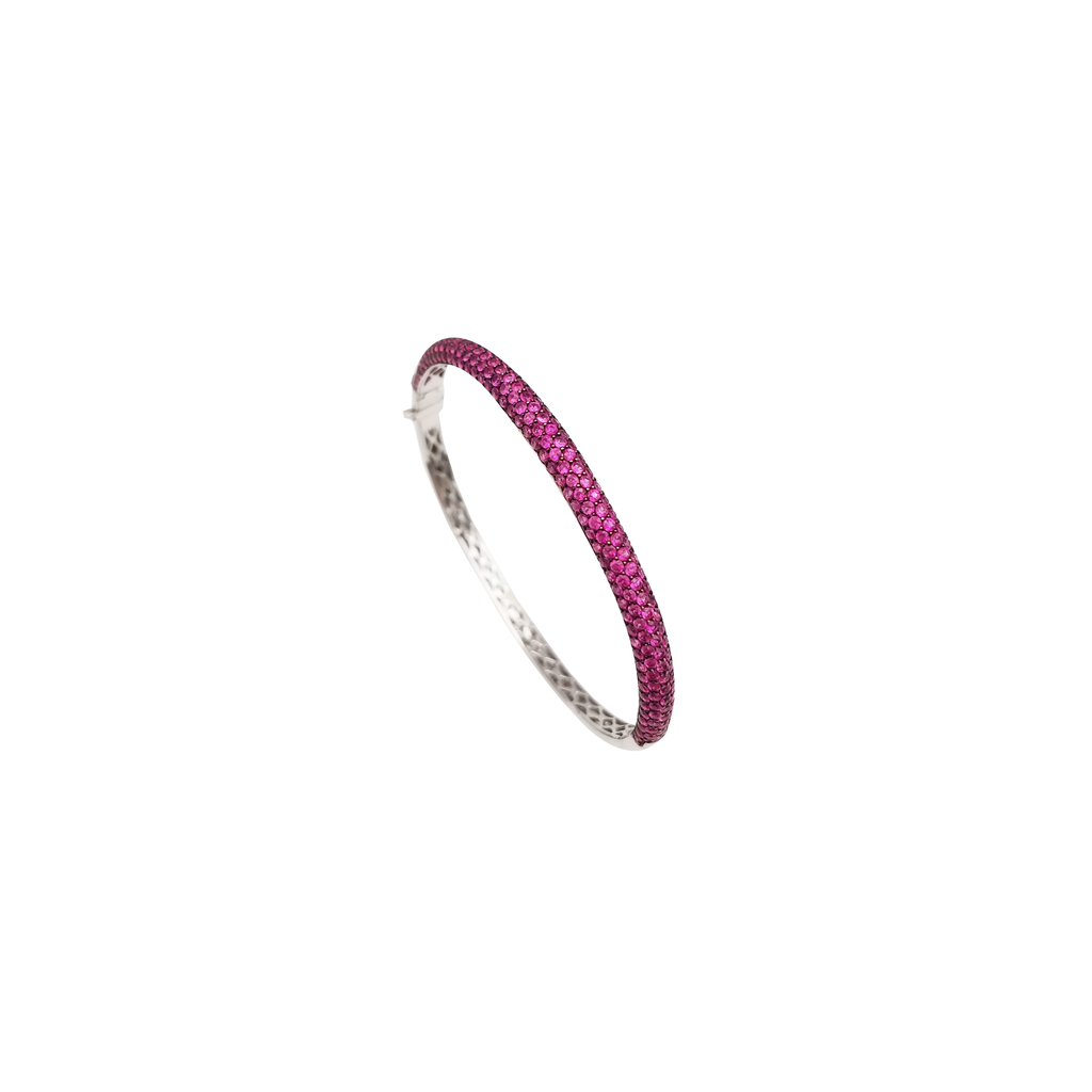 18k White Gold Ruby Bangles