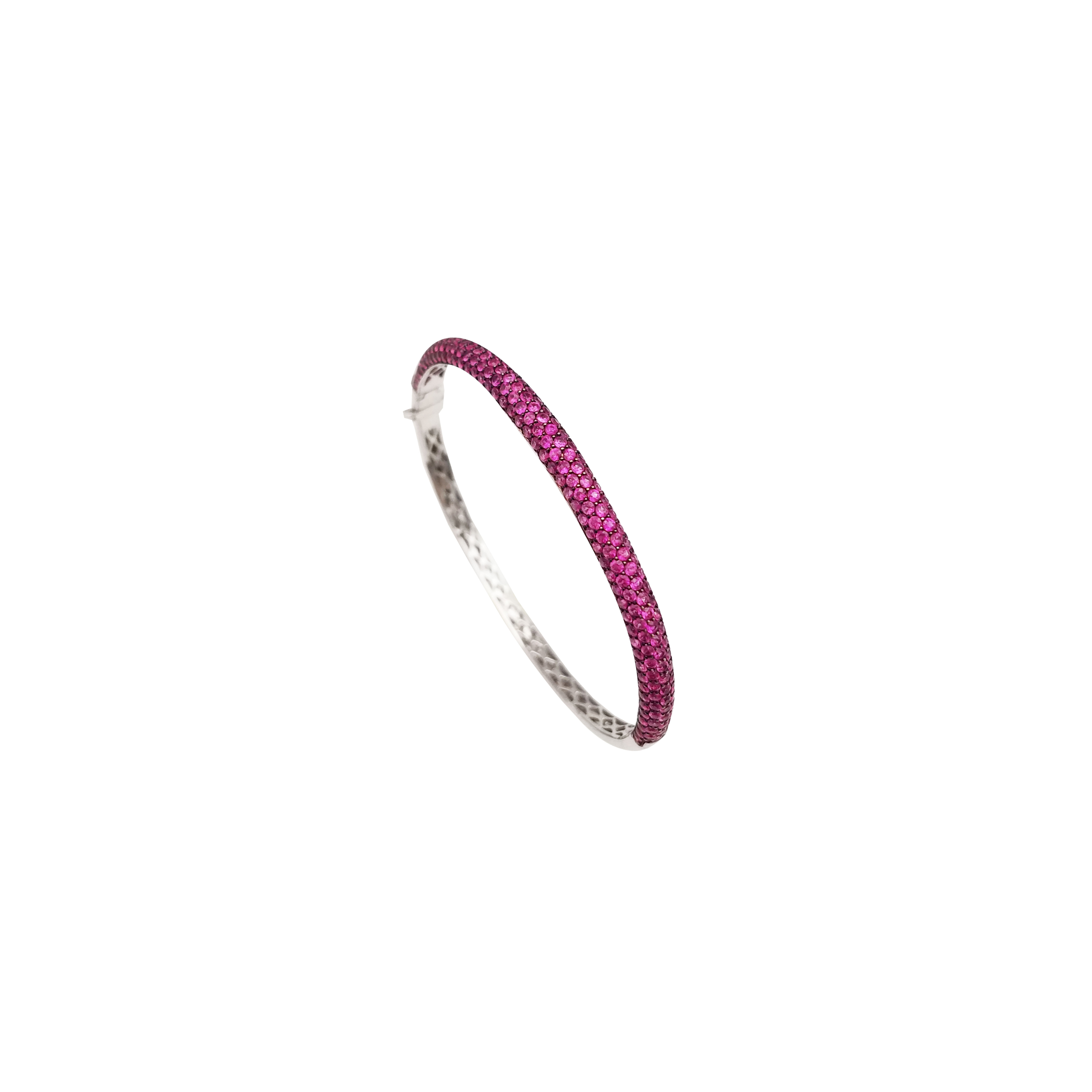 18k White Gold Ruby Bangles
