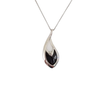 18k White Gold White Onyx & Black Onyx White Diamonds Pendant