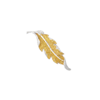 18k White Gold Yellow Sapphire & White Diamonds Brooches