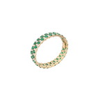 18k Yellow Gold Emerald & White Diamonds Bangles