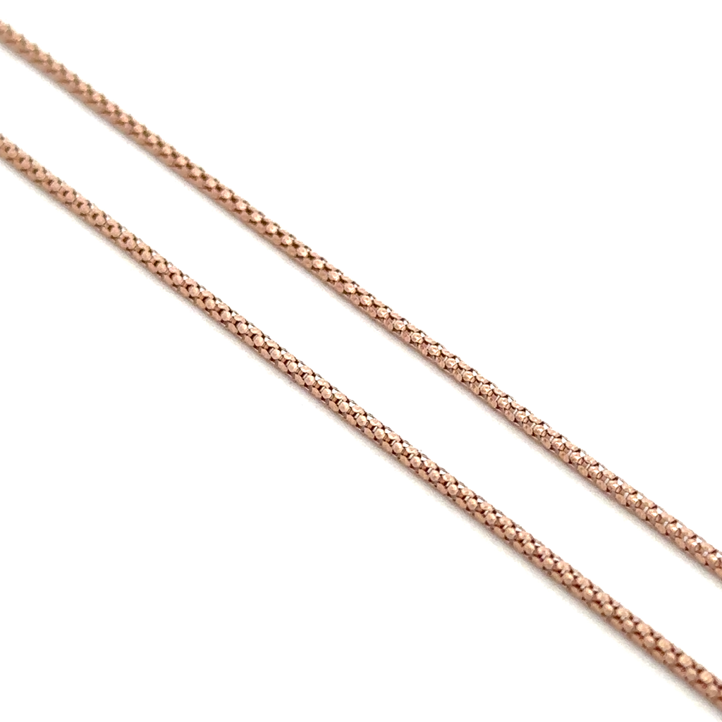 Honey comb weave 18k pink gold chain 18 inch
