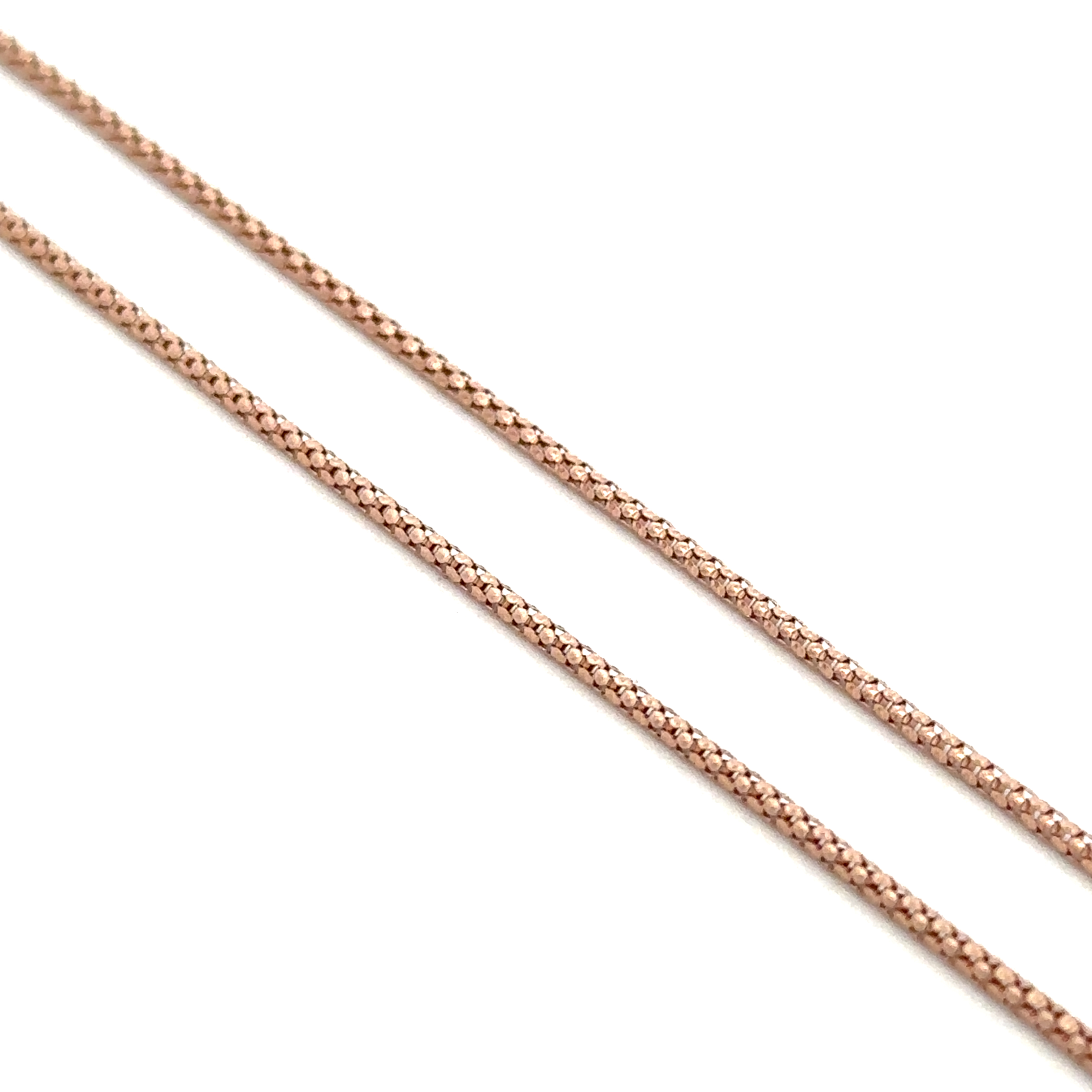Honey comb weave 18k pink gold chain 18 inch