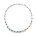 18 K White Gold Necklace with Natural Blue Sapphire & White Diamond