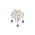 18k White Gold Sapphire & White Diamonds Brooch & Pendant