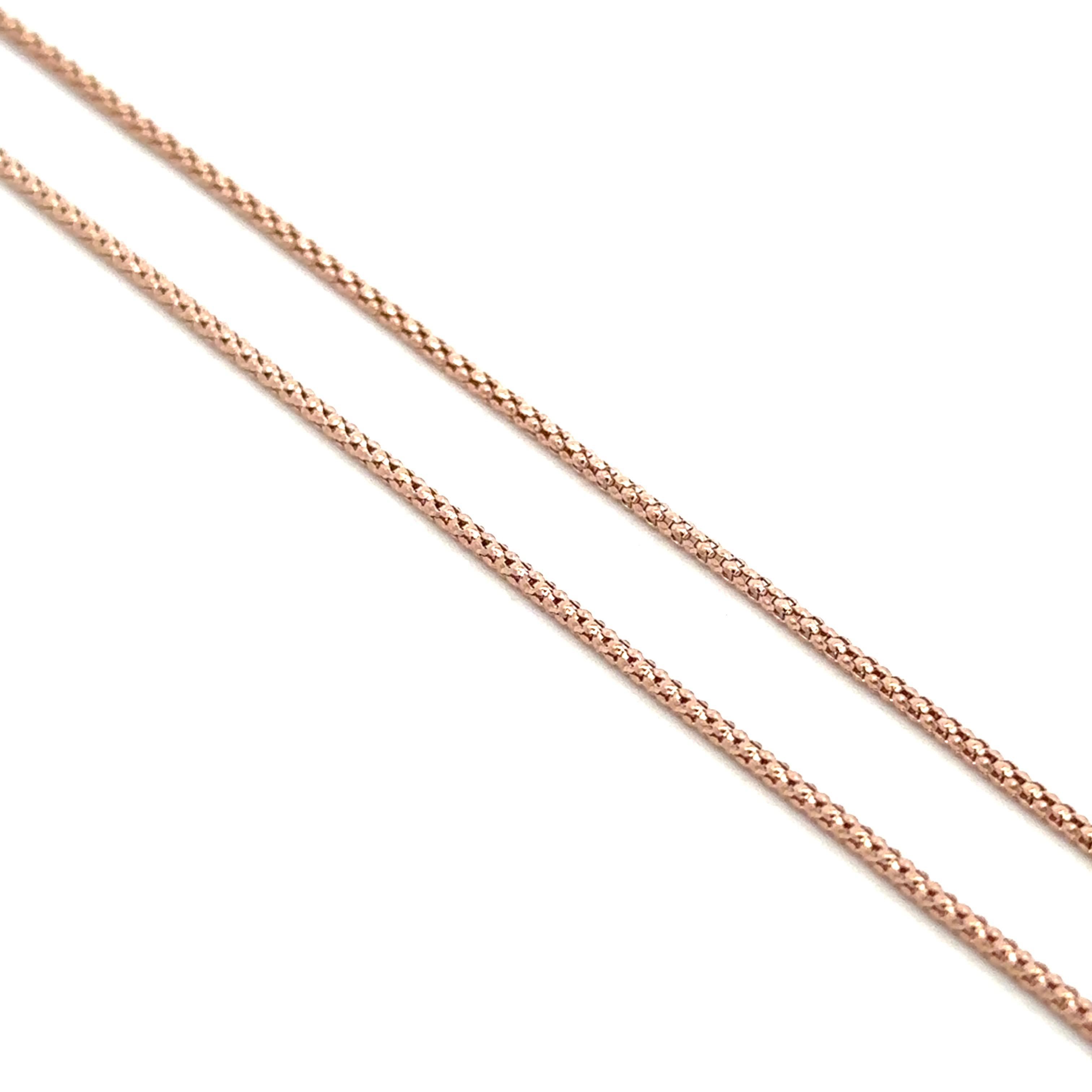 Honey comb weave 18k pink gold chain 18 inch