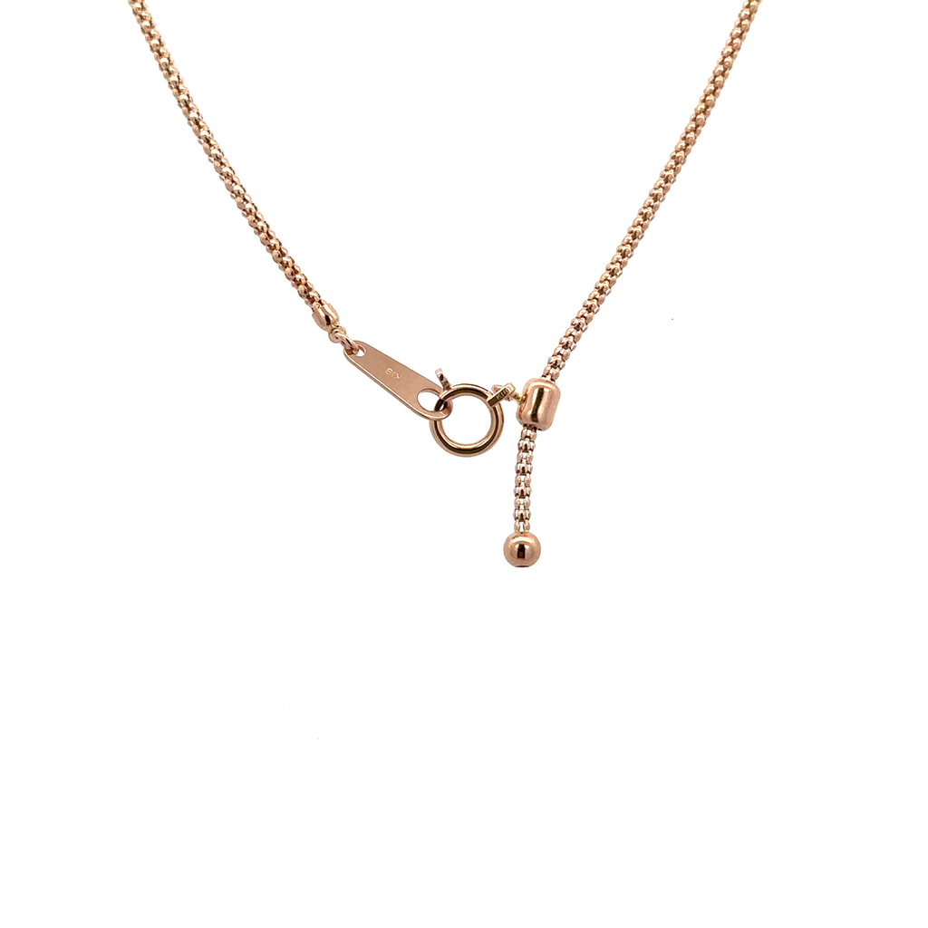 Honey comb weave 18k pink gold chain 18 inch