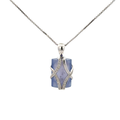 18k White Gold Chalcedony & White Diamonds Pendant
