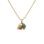 18k Yellow Gold Tsavorites & White Diamonds Pendant