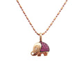 18k Yellow Gold Ruby & White Diamonds Pendant