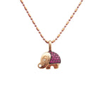 18k Yellow Gold Ruby & White Diamonds Pendant