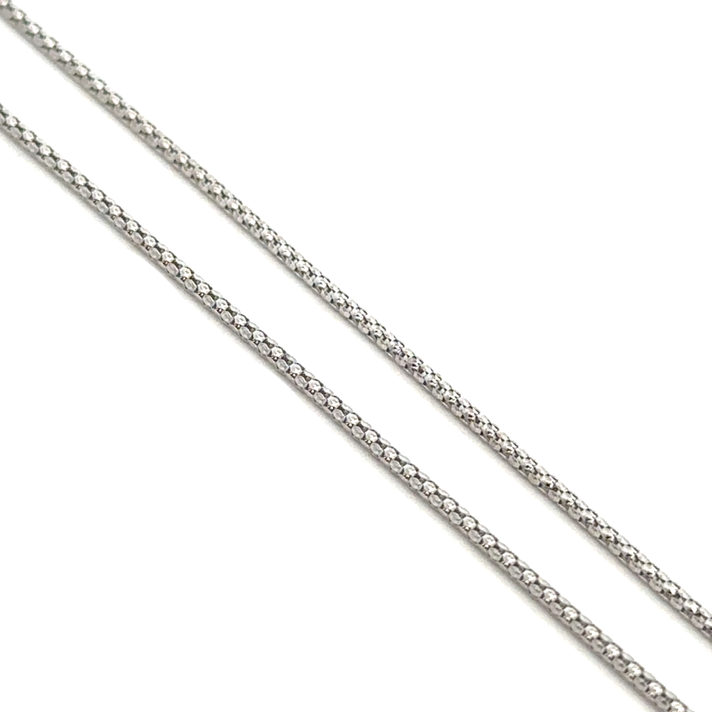 Honey comb weave 18k white gold chain 18 inch
