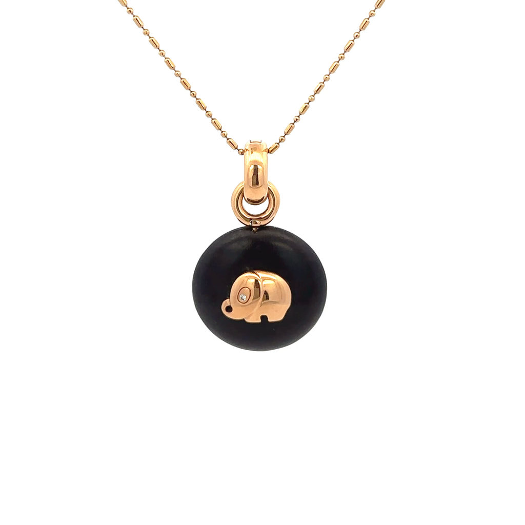 18k Pink Gold White Diamonds Pendant