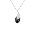 18k White Gold White Onyx & Black Onyx White Diamonds Pendant