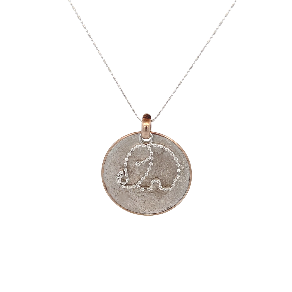 18k Pink & White Gold White Diamonds Pendants