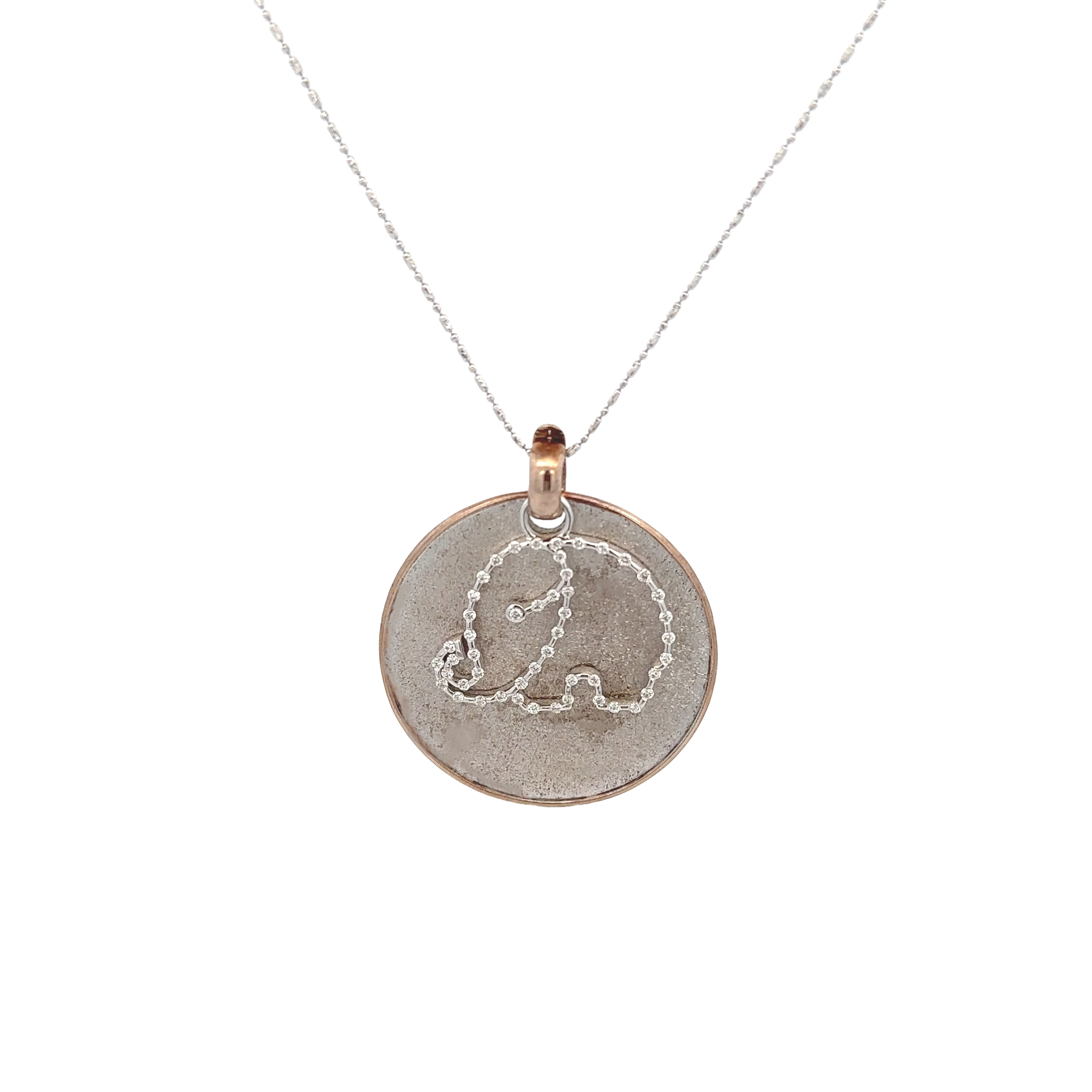 18k Pink & White Gold White Diamonds Pendants