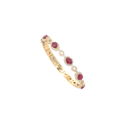 18k Yellow Gold Ruby & White Diamonds Bangles