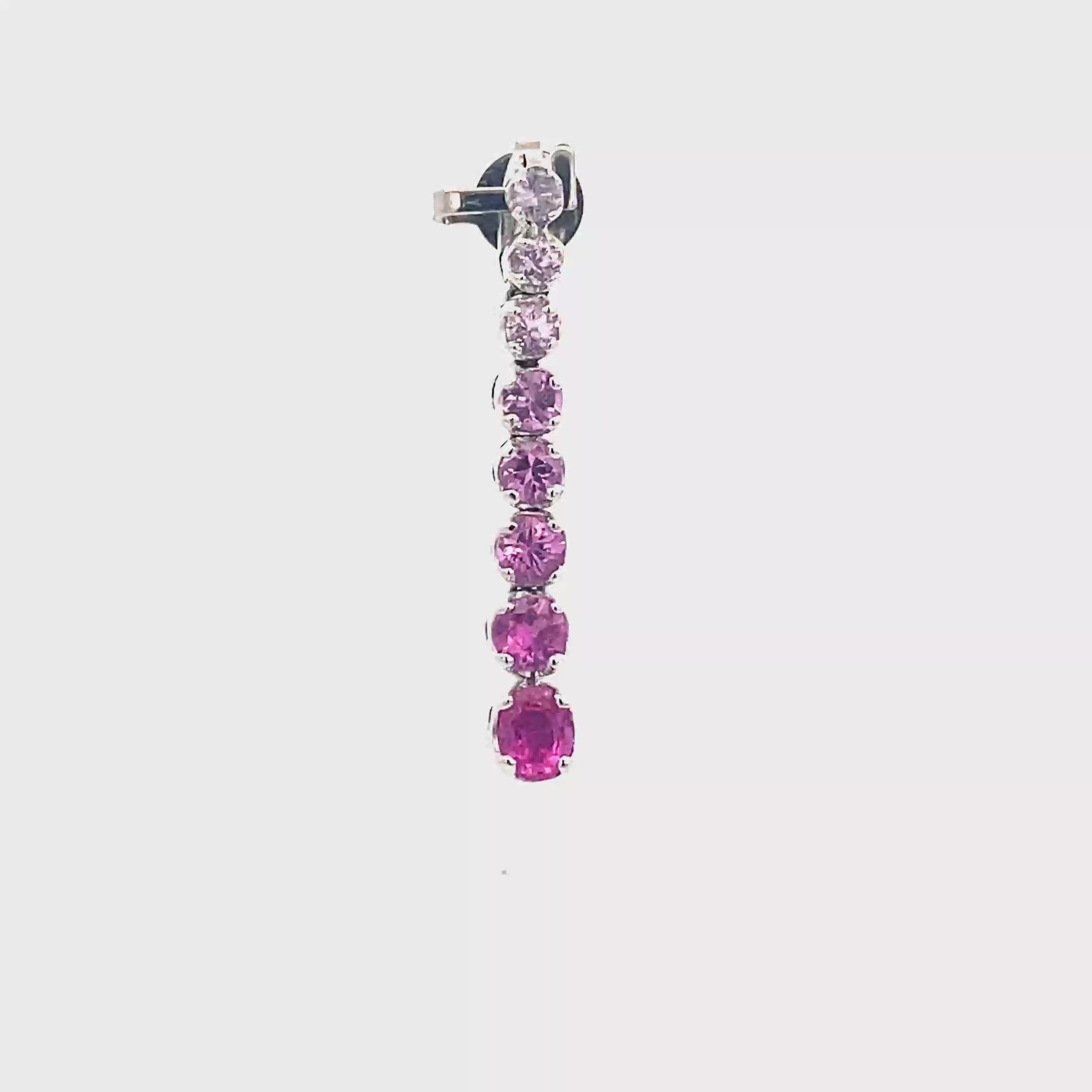 18k White Gold Pink Sapphire Pendant