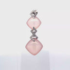 18k White Gold Rose Quartz & White Diamonds Pendant