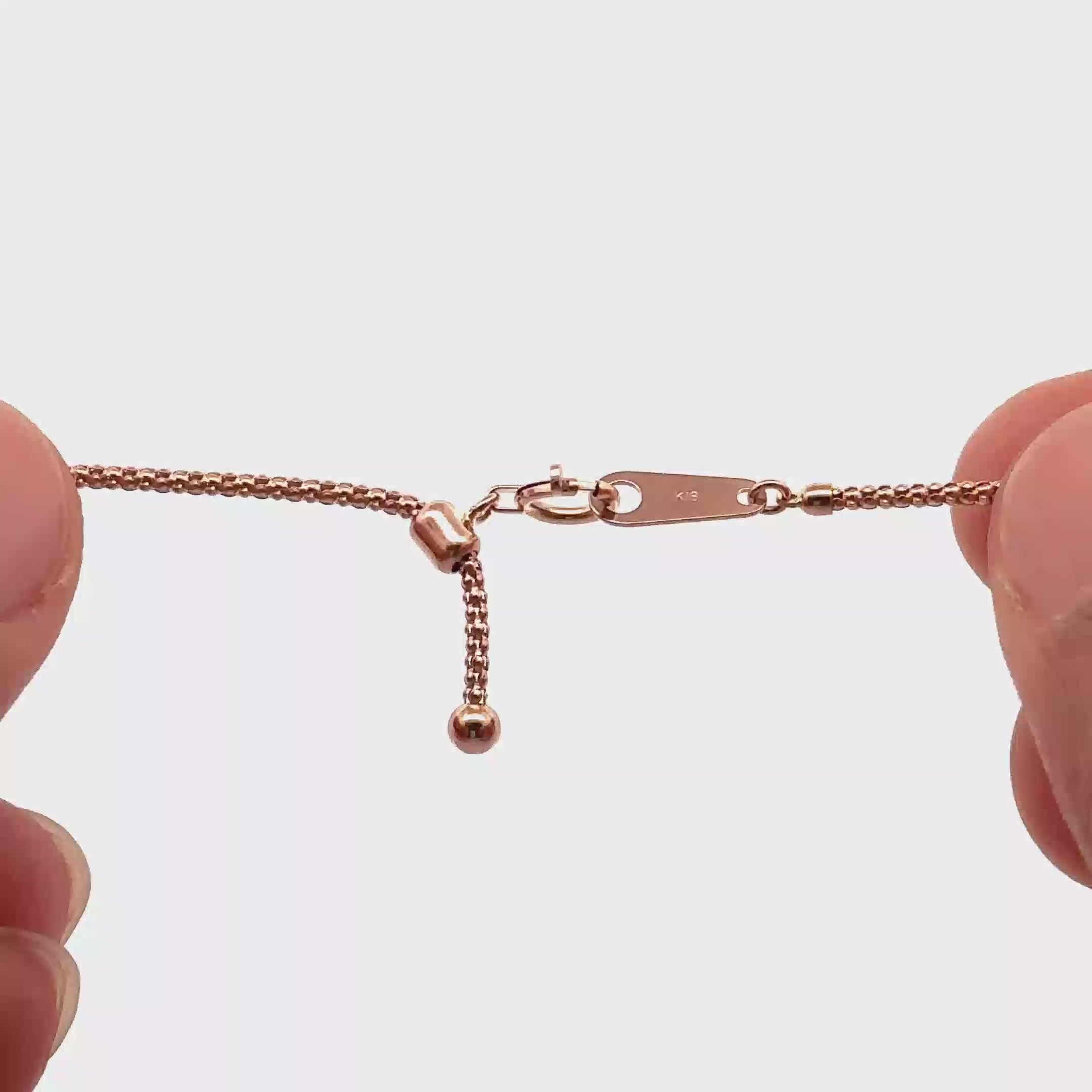 Honey comb weave 18k pink gold chain 18 inch