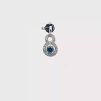 18k White Gold Blue Diamonds & White Diamonds Pendant