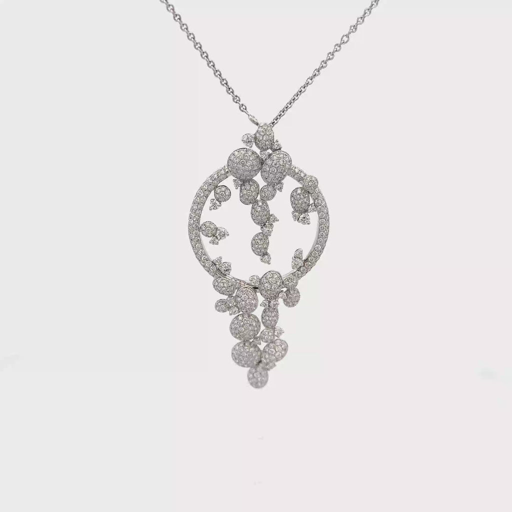 18k White Gold White Diamonds Pendant