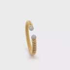 18k Yellow Gold White Diamonds Bangles