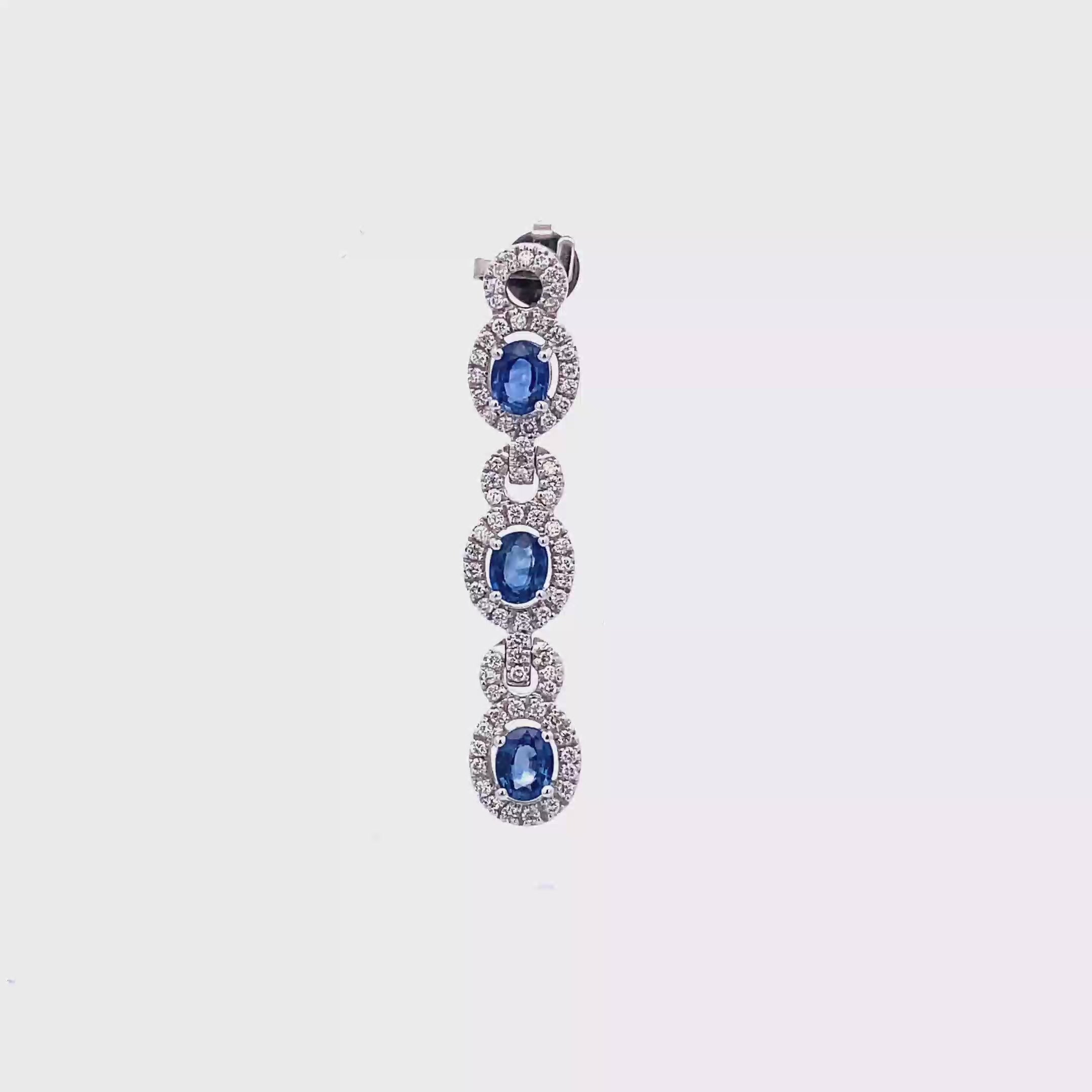 18k White Gold Sapphire & White Diamonds Pendant