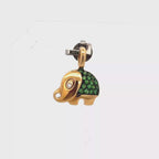 18k Yellow Gold Tsavorites & White Diamonds Pendant