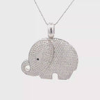 18k White Gold White Diamonds & Black Sapphire Pendant