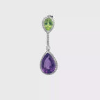 18k White Gold Amethyst & Peridot White Diamonds Pendant