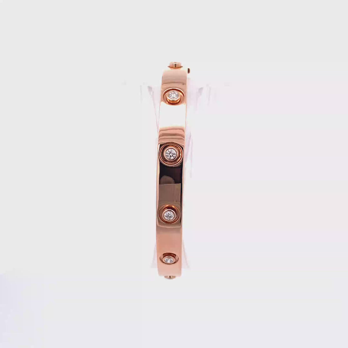 18k Pink Gold White Diamonds Bangle