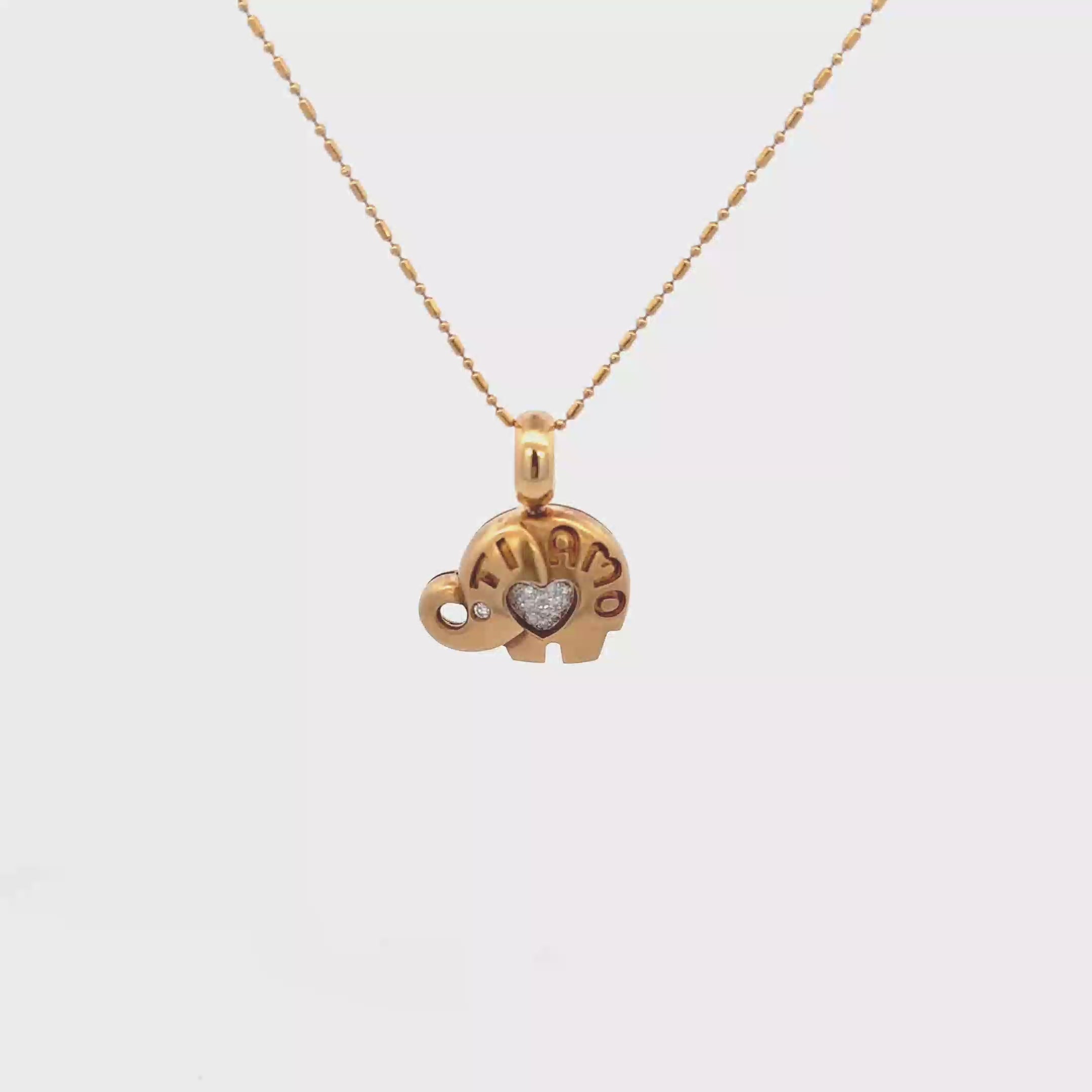 18k Yellow Gold White Diamonds Pendants
