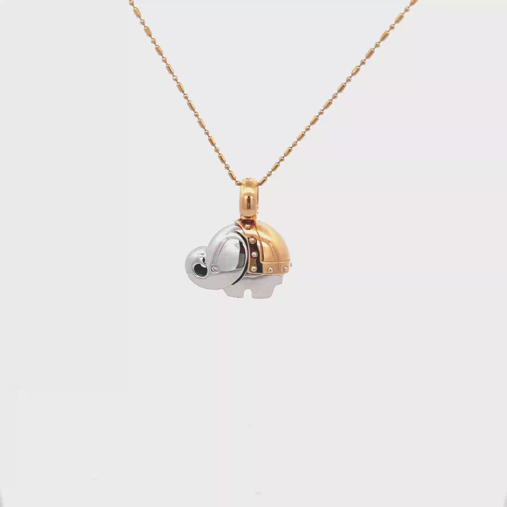 18k Pink & White Gold White Diamonds Pendants