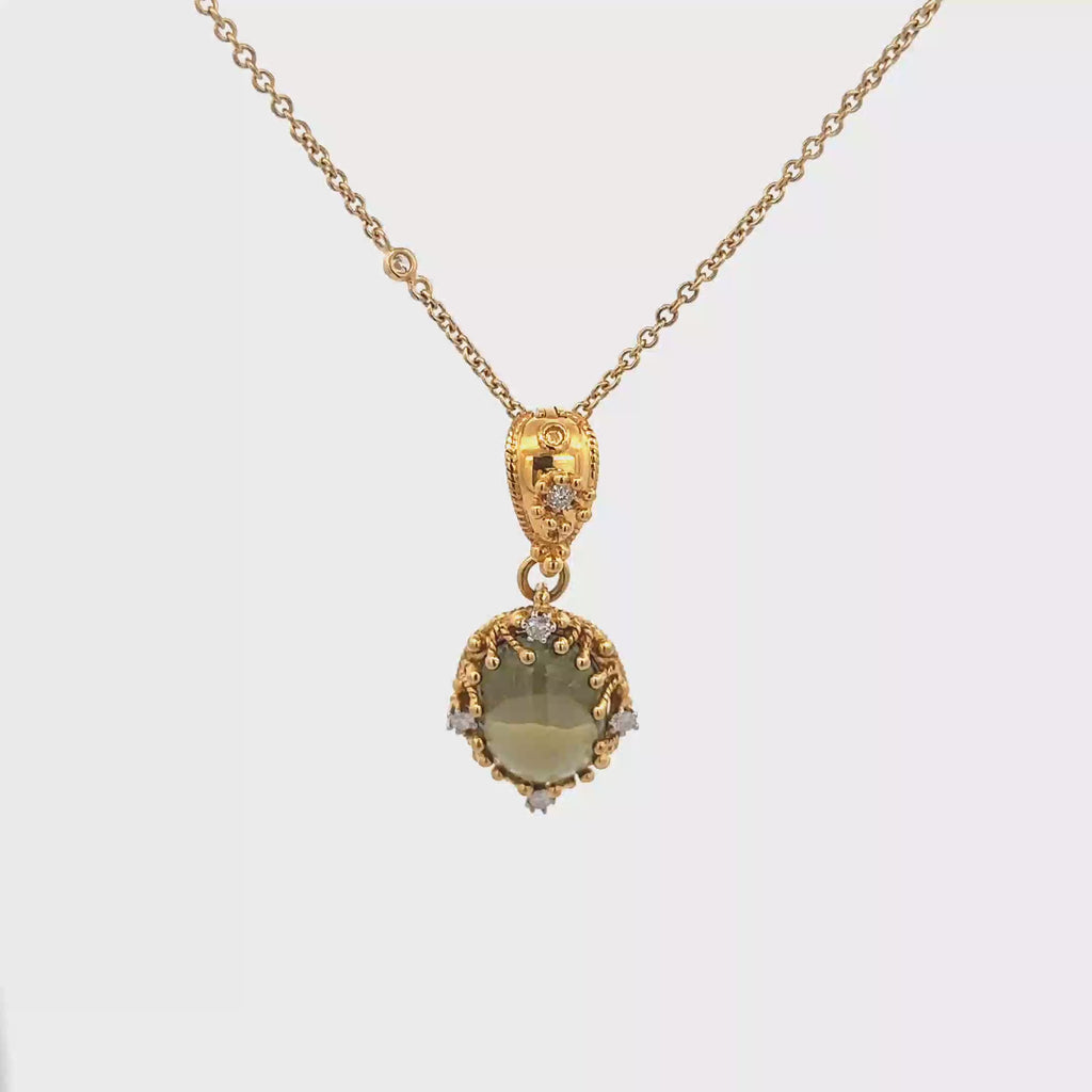 18k Yellow Gold Green.TM White Diamonds Pendants