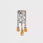 18k Yellow Gold Citrine & White Diamonds Pendant