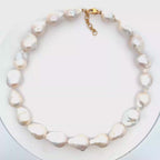 18k Yellow Gold White Pearl Necklace