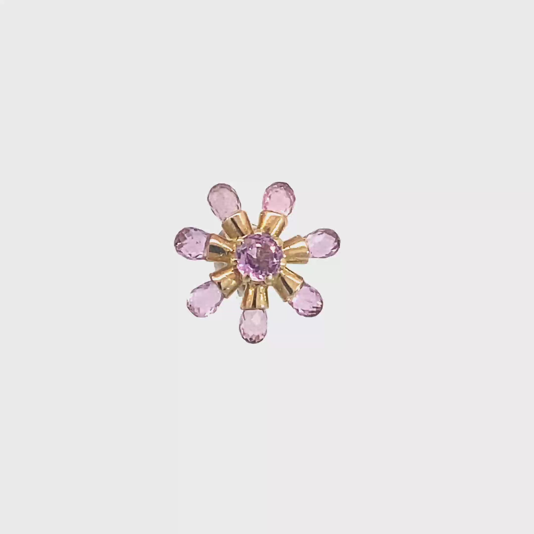 18k Yellow Gold Pink Sapphire Pendant