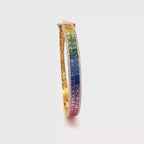 18k Yellow Gold Mix Sapphire & White Diamonds Bangles
