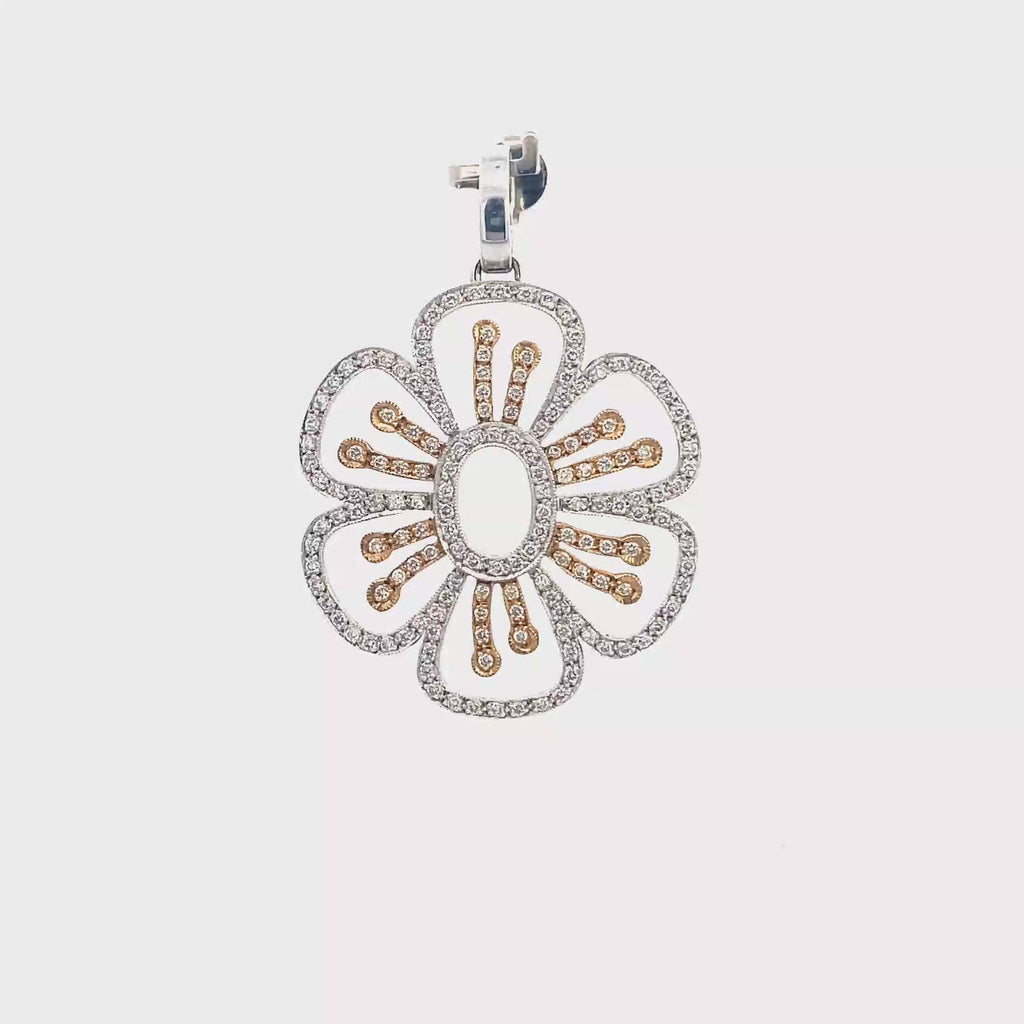 18K WHITE&YELLOW GOLD WHITE DIAMONDS PENDANT