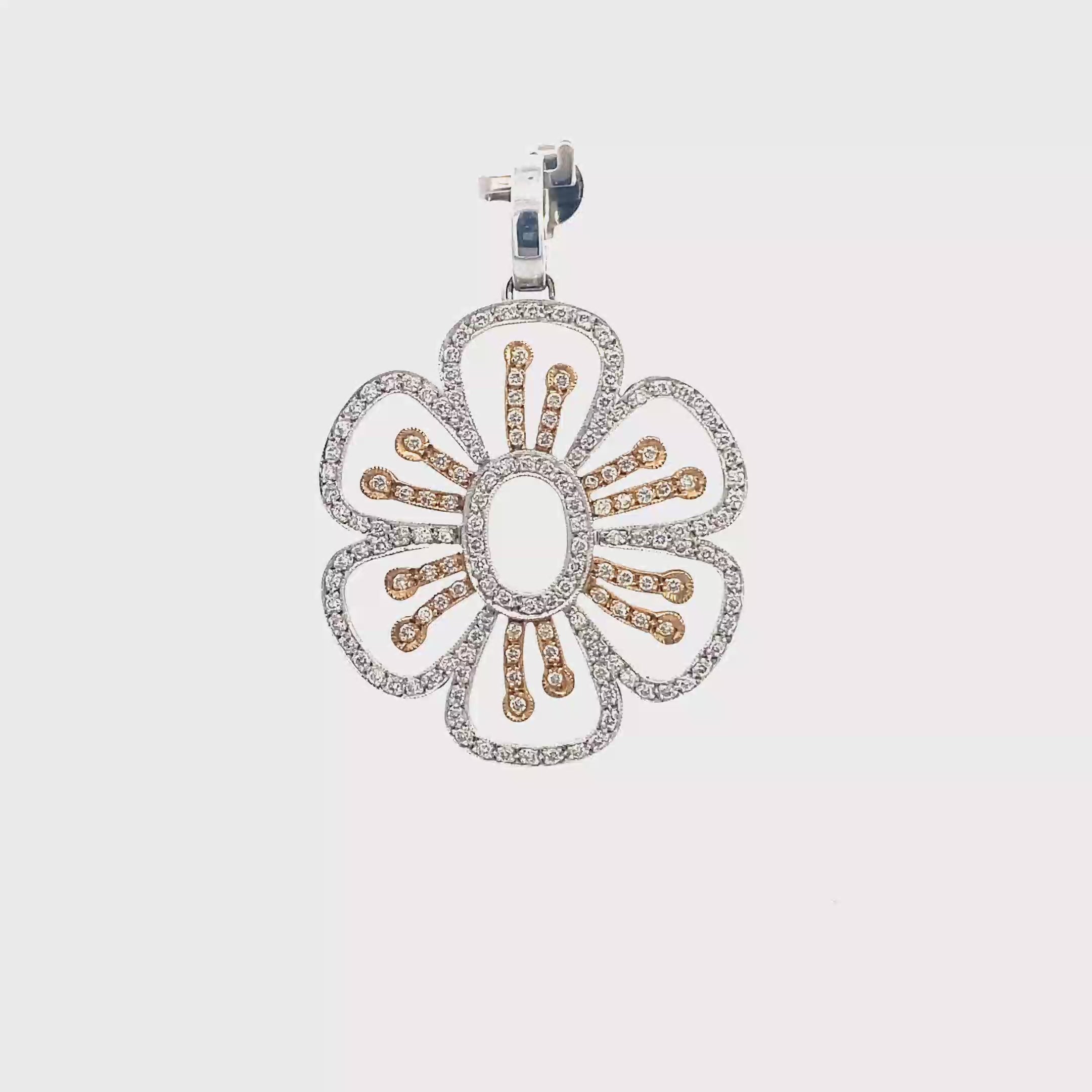 18K WHITE&YELLOW GOLD WHITE DIAMONDS PENDANT