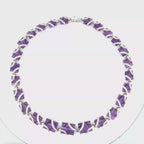 18k White Gold Amethyst & White Diamonds Necklace