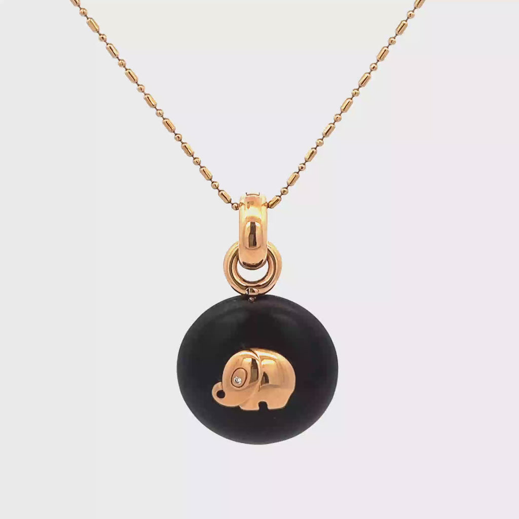 18k Pink Gold White Diamonds Pendant