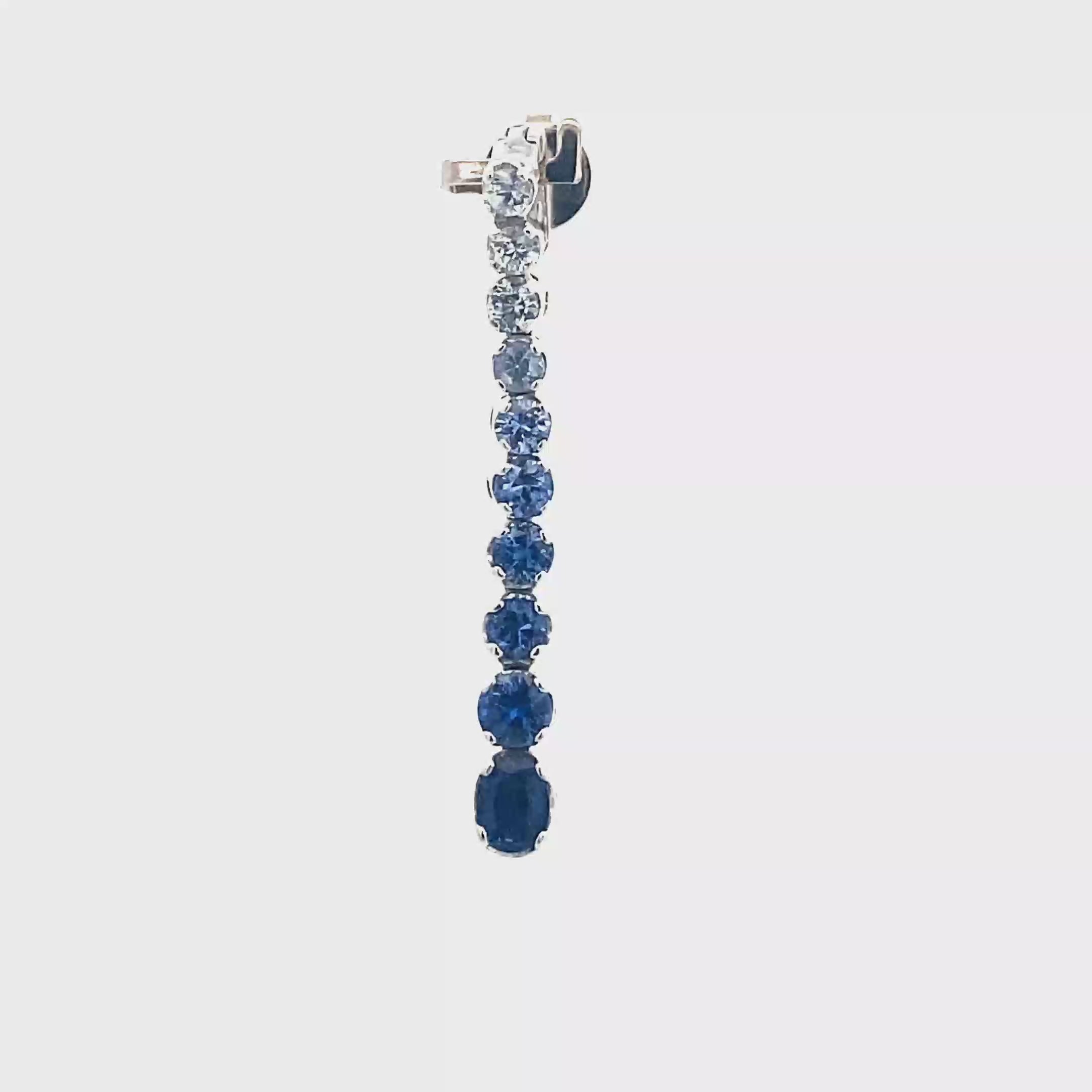 18k White Gold Blue Sapphire Pendant
