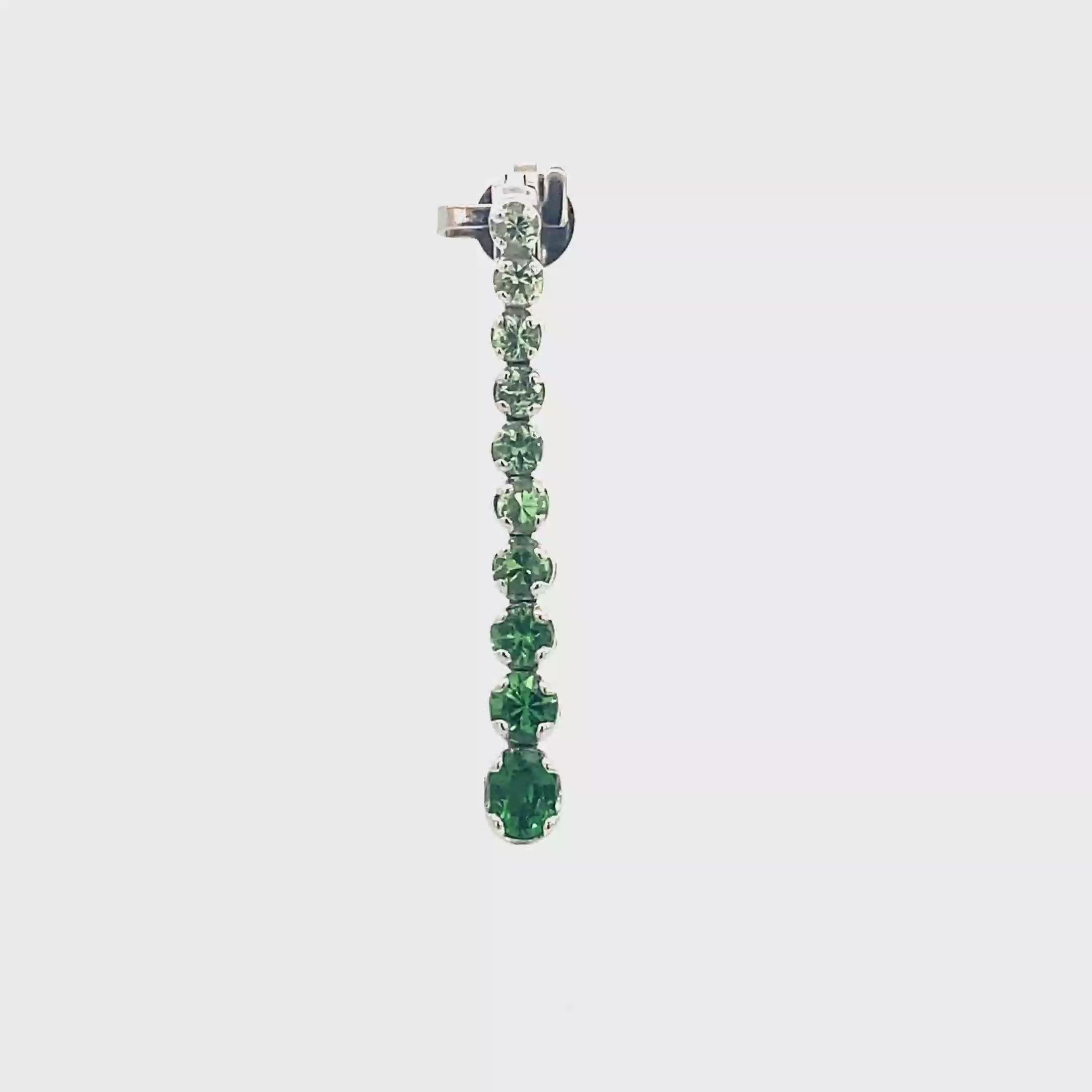 18k White Gold Tsavorites Pendant