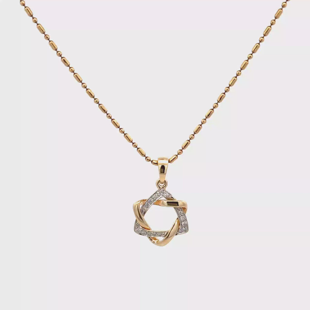 18k Yellow Gold White Diamonds Pendants