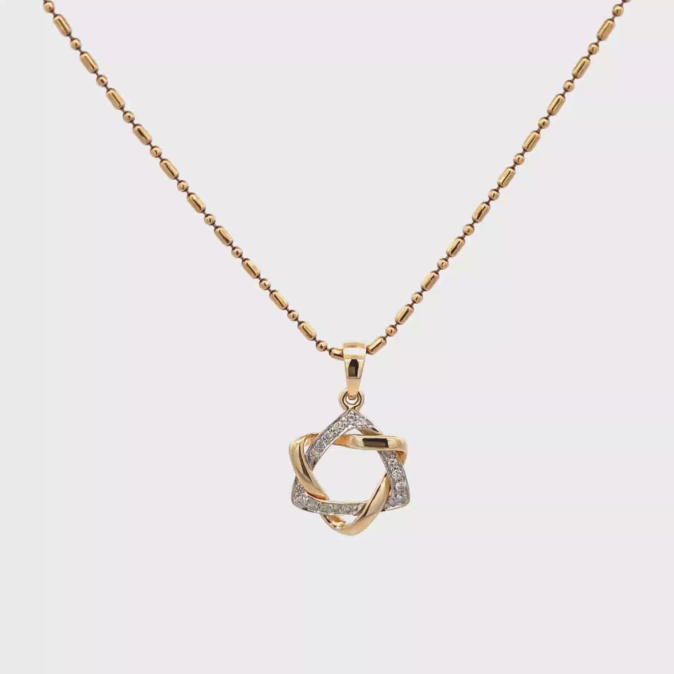 18k Yellow Gold White Diamonds Pendants