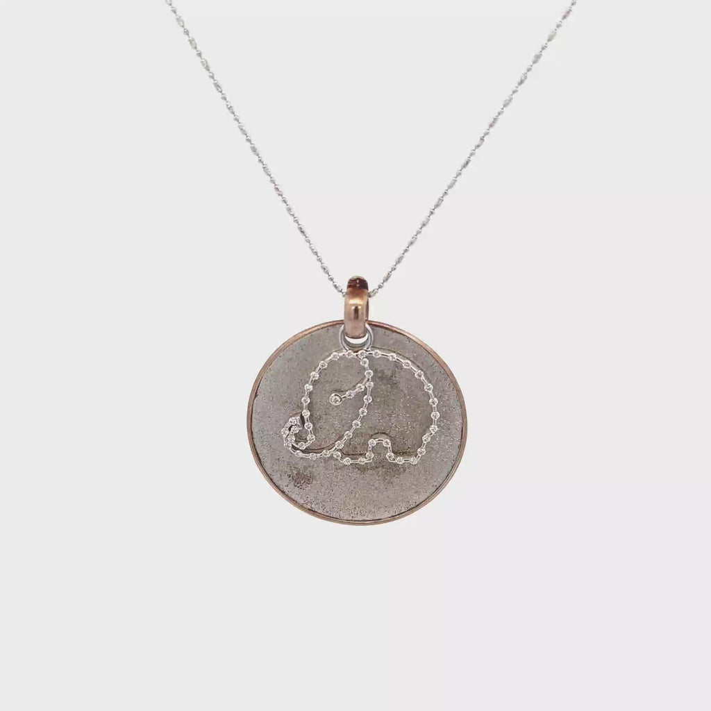 18k Pink & White Gold White Diamonds Pendants
