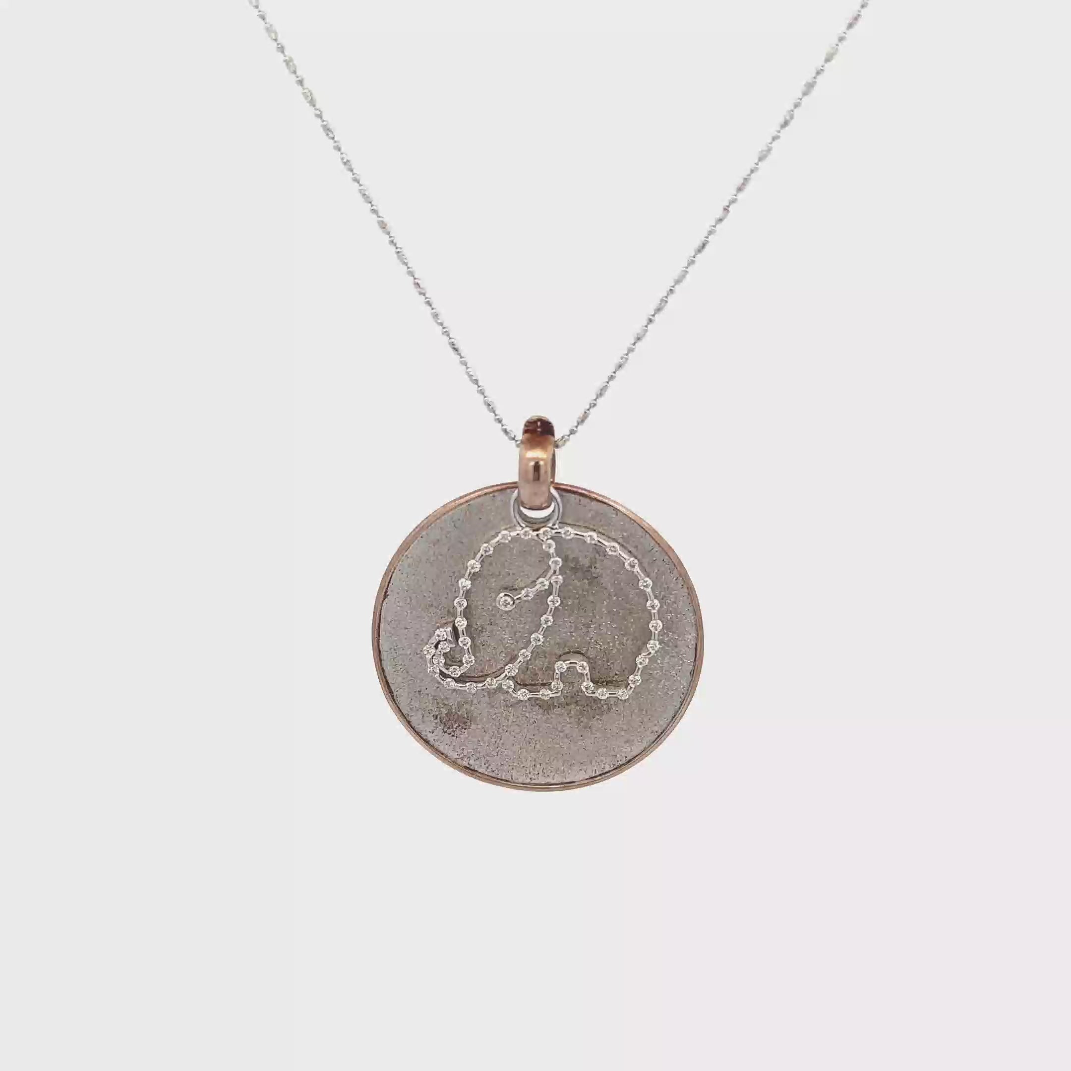 18k Pink & White Gold White Diamonds Pendants