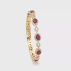 18k Yellow Gold Ruby & White Diamonds Bangles